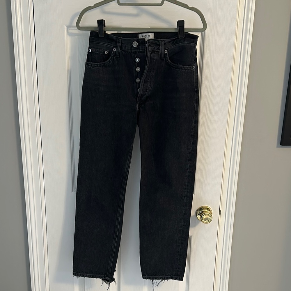 Agolde Black Cropped Pants Ankle Length